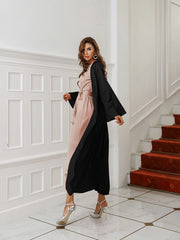 Premium Fabric Abaya With pockets on both sides Long Sleeve Open Front Casual Modest Muslim Dress For Women