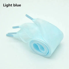 1 Pair Wide Flat Silk Shoelaces