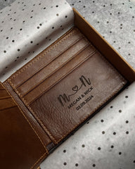 Custom Photo Engraved Leather Wallet - Personalized Gift
