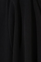 Black Rose Crepe Abaya with Front Linear Beadwork