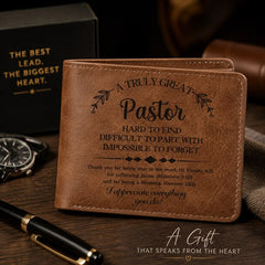 Custom Photo Engraved Leather Wallet - Personalized Gift
