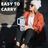 40.1oz Stanely Tumbler with Handle Full set, Lid & Straw -Double-Wall Insulated Stainless Steel Keeps Drinks Hot or Cold for 24 Hours - Perfect for Iced Tea, Coffee, Camping, Travel & Fitness - Fitness Hydration | Modern Tumbler | Durable Tumbler