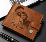 Custom Photo Engraved Leather Wallet - Personalized Gift