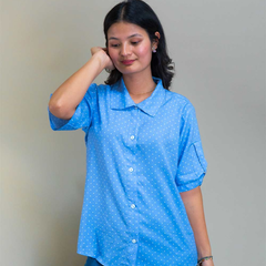 premium soft fabric polka dots bottom down casual wear