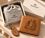 Custom Photo Engraved Leather Wallet - Personalized Gift
