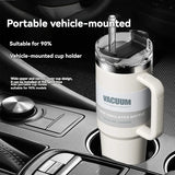 40.1oz Stanely Tumbler with Handle Full set, Lid & Straw -Double-Wall Insulated Stainless Steel Keeps Drinks Hot or Cold for 24 Hours - Perfect for Iced Tea, Coffee, Camping, Travel & Fitness - Fitness Hydration | Modern Tumbler | Durable Tumbler