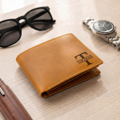 Custom Photo Engraved Leather Wallet - Personalized Gift