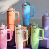 40.1oz Stanely Tumbler with Handle Full set, Lid & Straw -Double-Wall Insulated Stainless Steel Keeps Drinks Hot or Cold for 24 Hours - Perfect for Iced Tea, Coffee, Camping, Travel & Fitness - Fitness Hydration | Modern Tumbler | Durable Tumbler