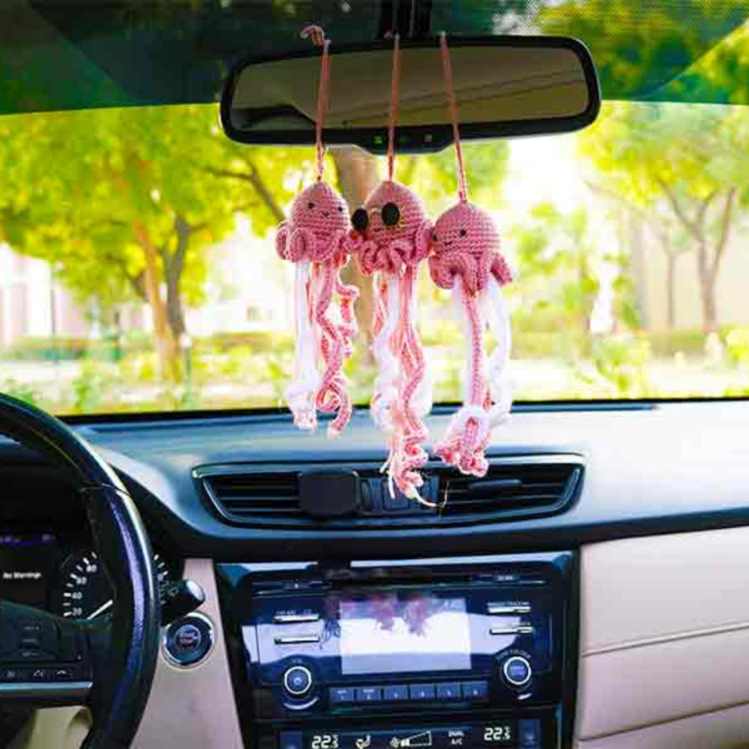 Octopus Crochet Car Hanging With Refreshing Fragrance