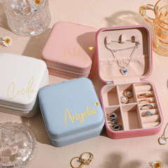 Organized Travel Jewelry Case with Personalized Names