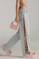 Women's High-Waisted Straight-Leg Jeans