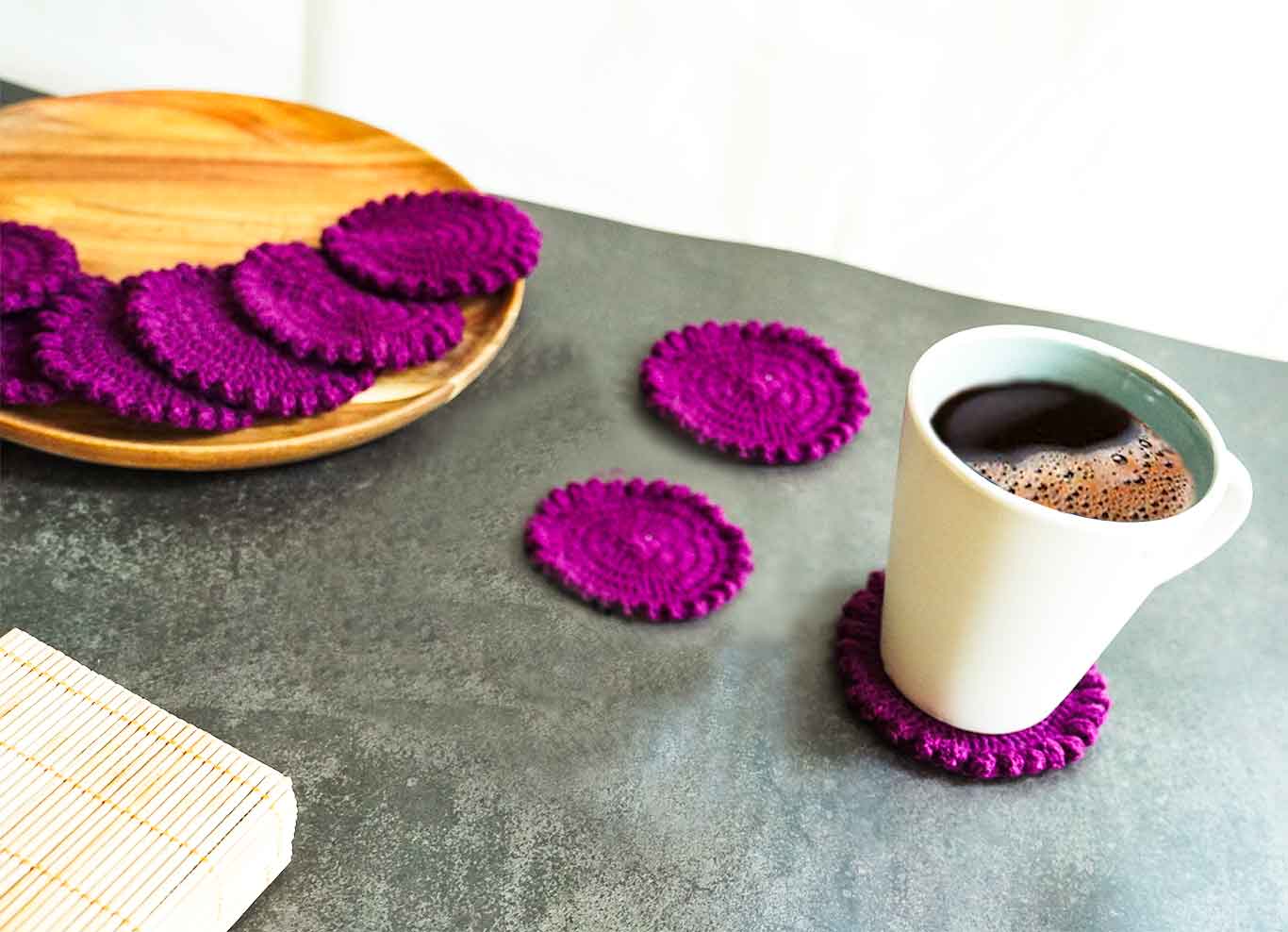 2pc/4pc Crochet Coasters