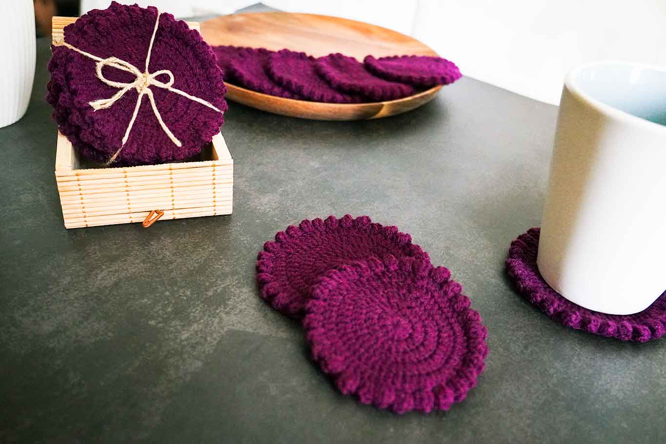 2pc/4pc Crochet Coasters