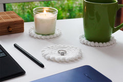 White Handmade Crochet Coasters