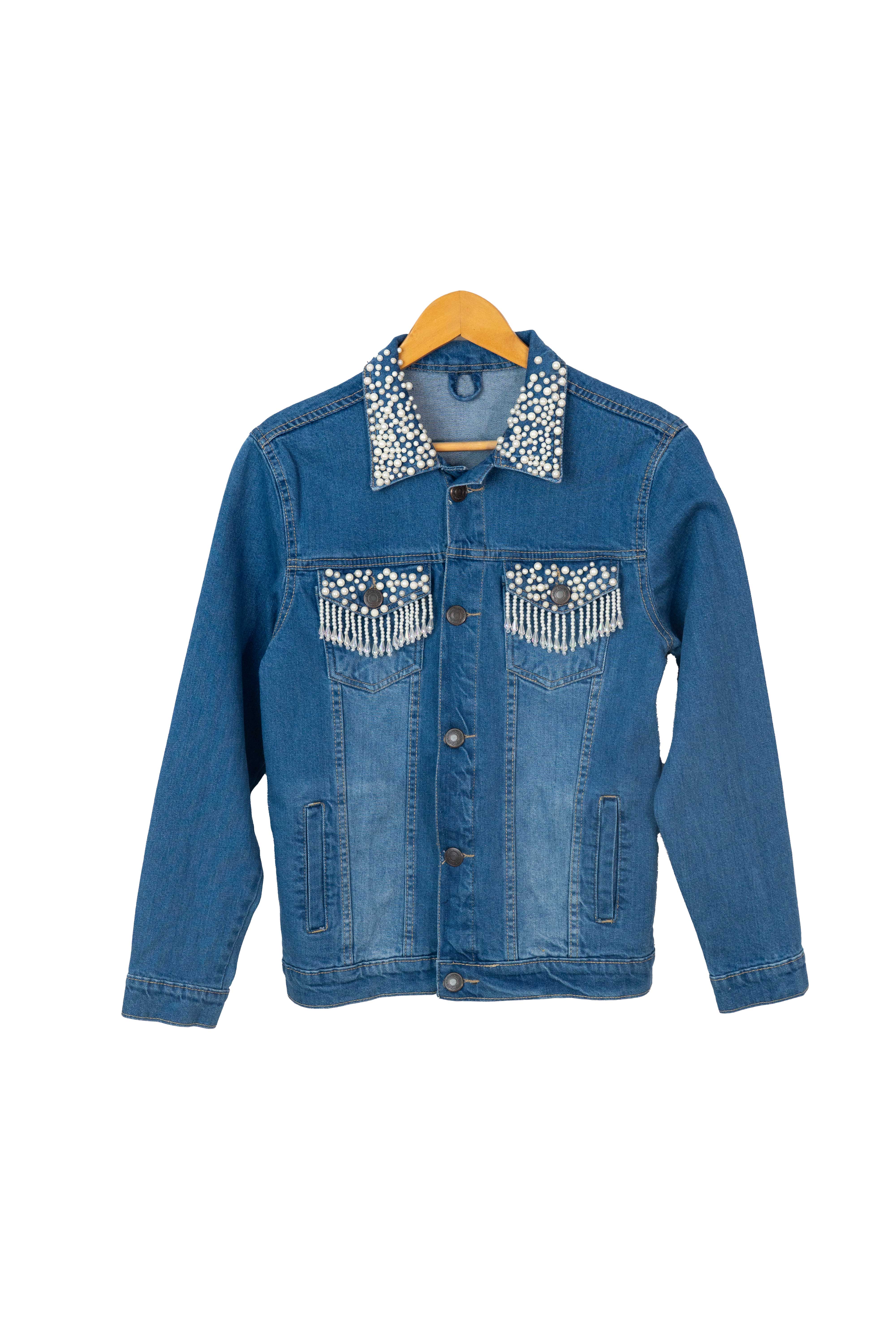 Premium handmade beadwork Jeans Jacket