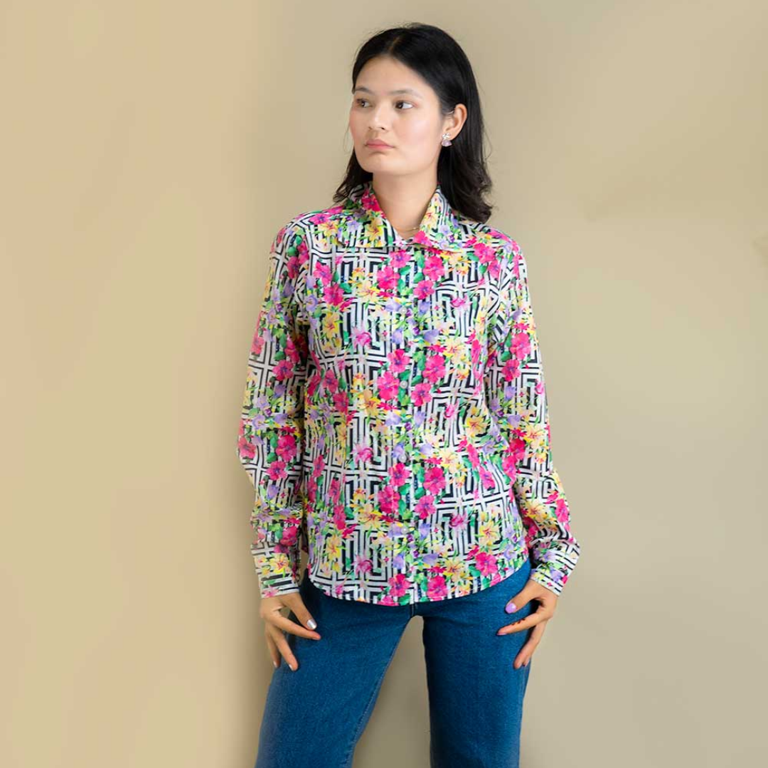 premium floral printed shirt for casual wear full sleeves soft fabric