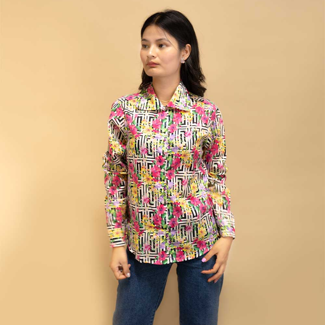 premium floral printed shirt for casual wear full sleeves soft fabric