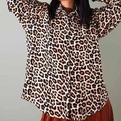 Leopard Print Long-Sleeve Shirt Casual Also Formal Wear