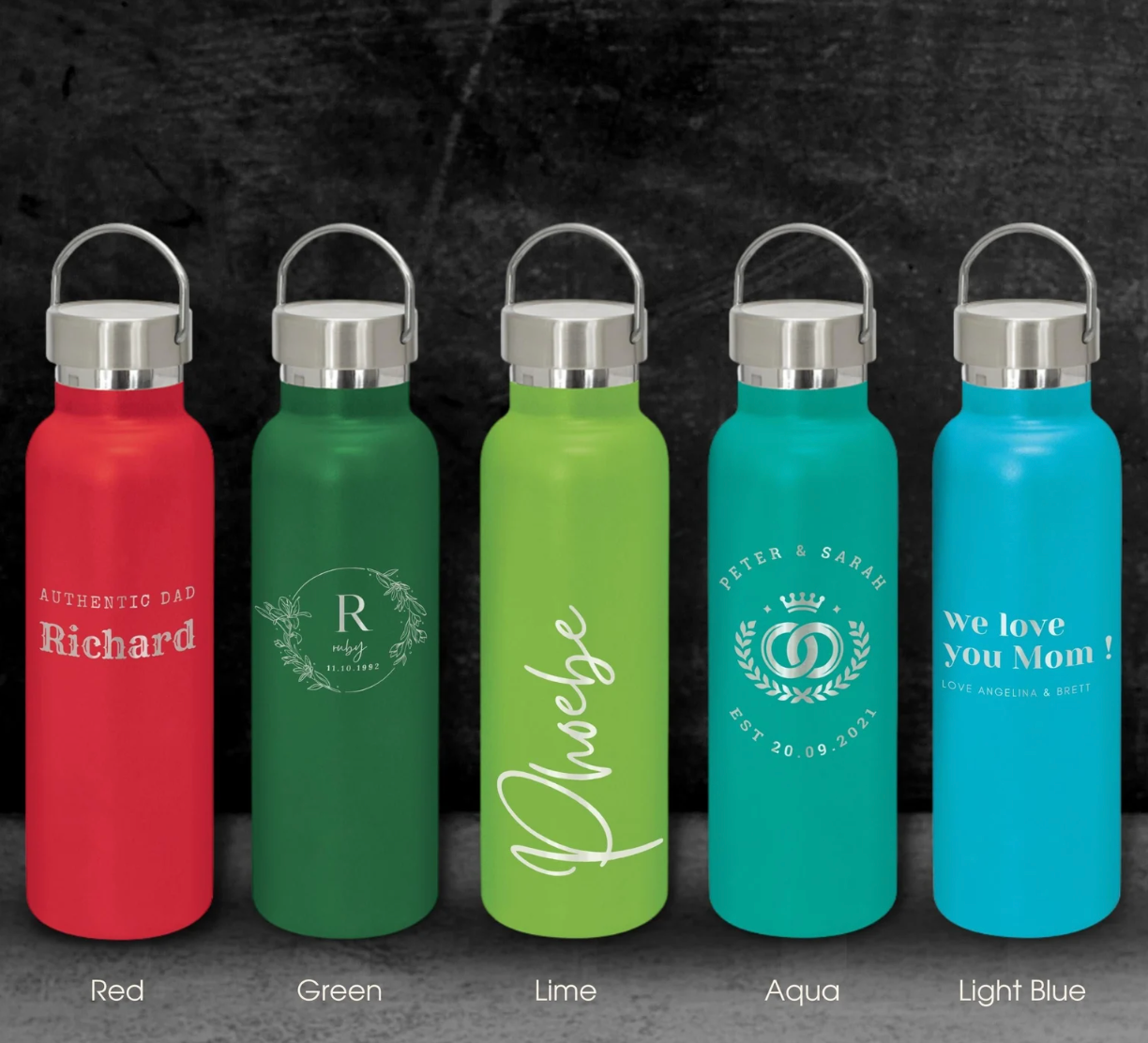 Customized Personalized laser engraved gift water bottle