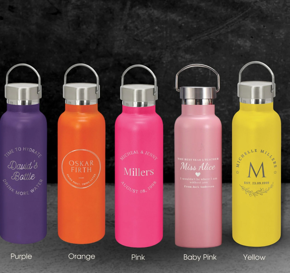 Customized Personalized laser engraved gift water bottle