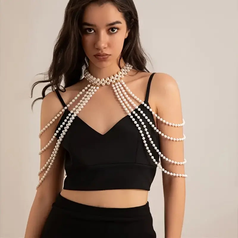 Pearl Tassel Shoulder Chain for Women