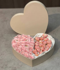 Flower Heart Box with Premium Chocolate Bonbon